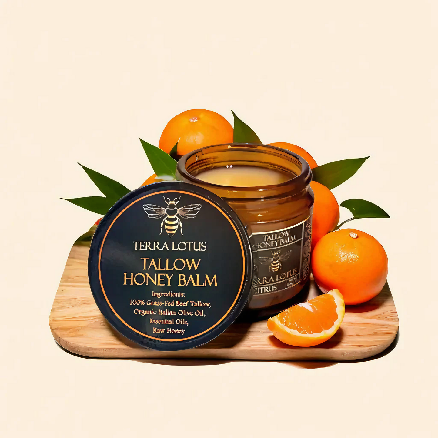Organic Beef Tallow and Manuka Honey Balm, 4oz, Organic Face Cream, Moisturizer, Body Lotion, Skin Care and Lip Balm
