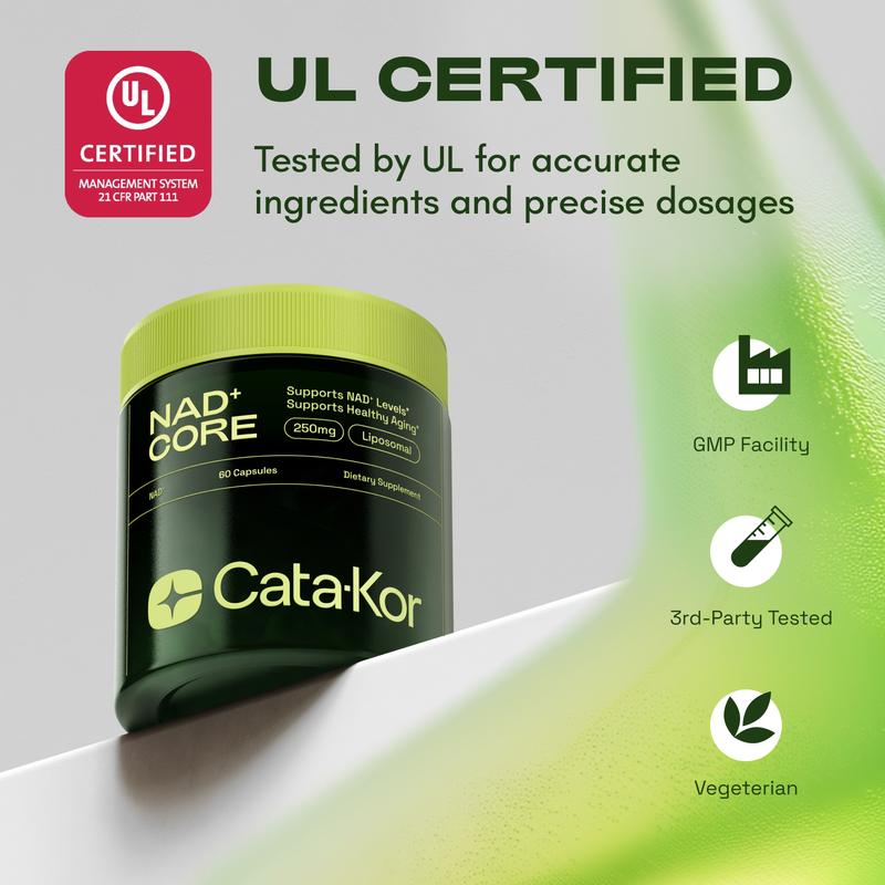 Cata-Kor NR900 - NAD+ Supplement for Skin Aging Support, Energy, and Focus