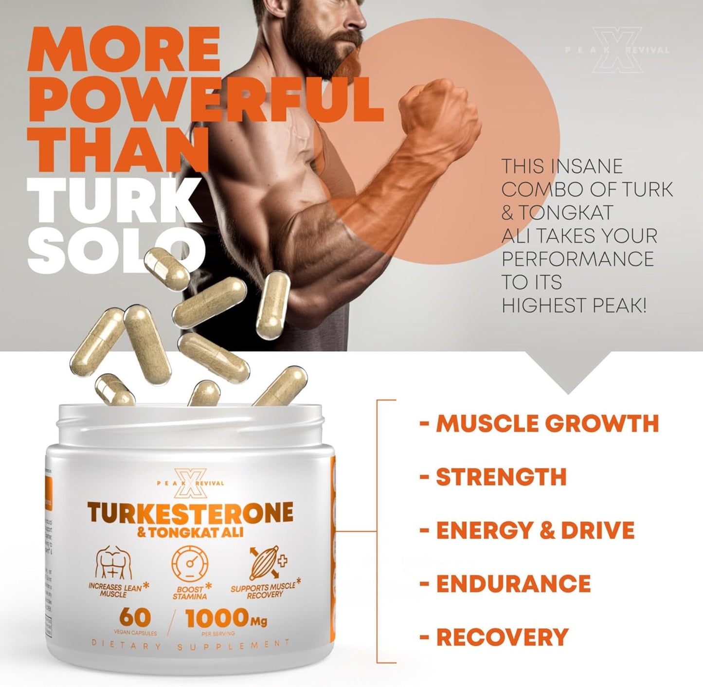 Turkesterone & Tongkat Ali: Increases Testosterone