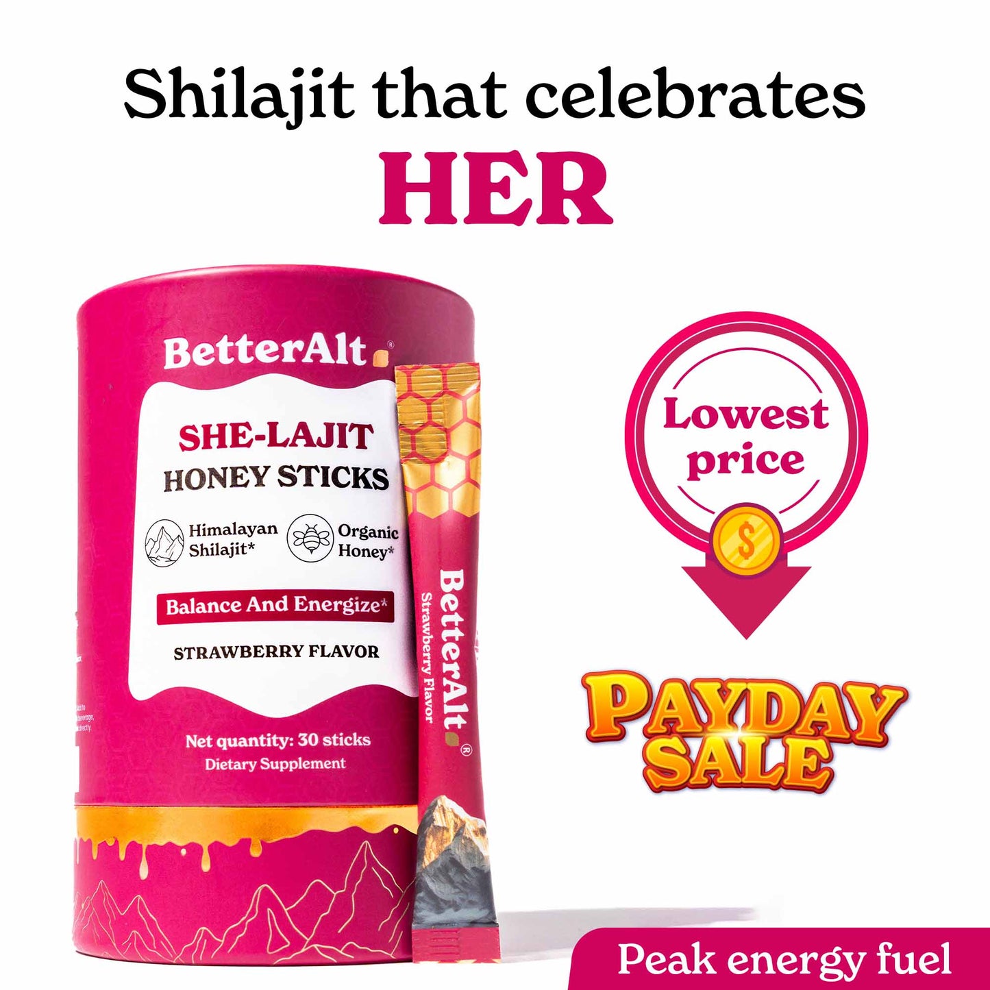 She-Lajit - Himalayan Pure Shilajit Honey Sticks