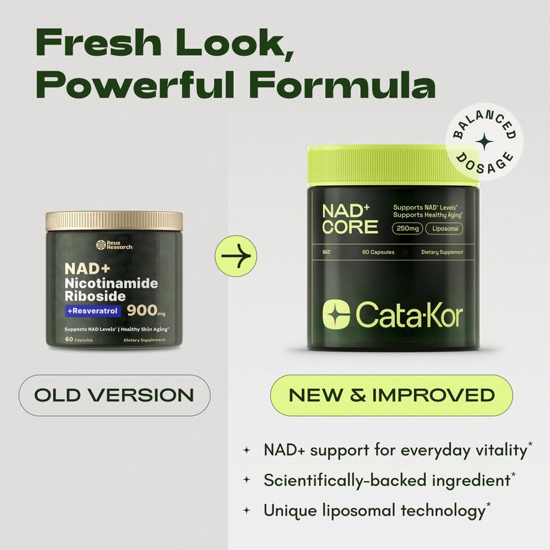 Cata-Kor NR900 - NAD+ Supplement for Skin Aging Support, Energy, and Focus