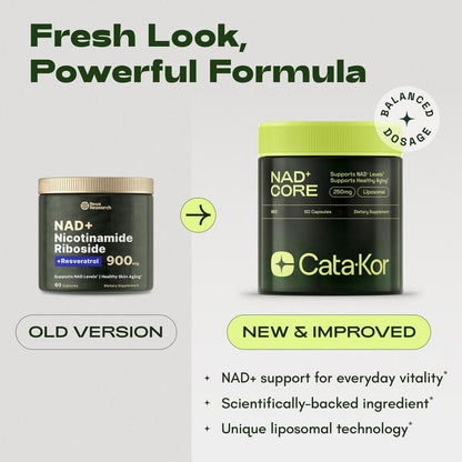 Cata-Kor NR900 - NAD+ Supplement for Skin Aging Support, Energy, and Focus