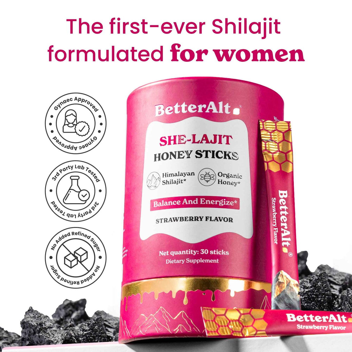 She-Lajit - Himalayan Pure Shilajit Honey Sticks